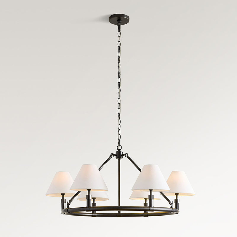 Lymara Vintage Industrial Robert Fabric Chandelier - Lamp Copper