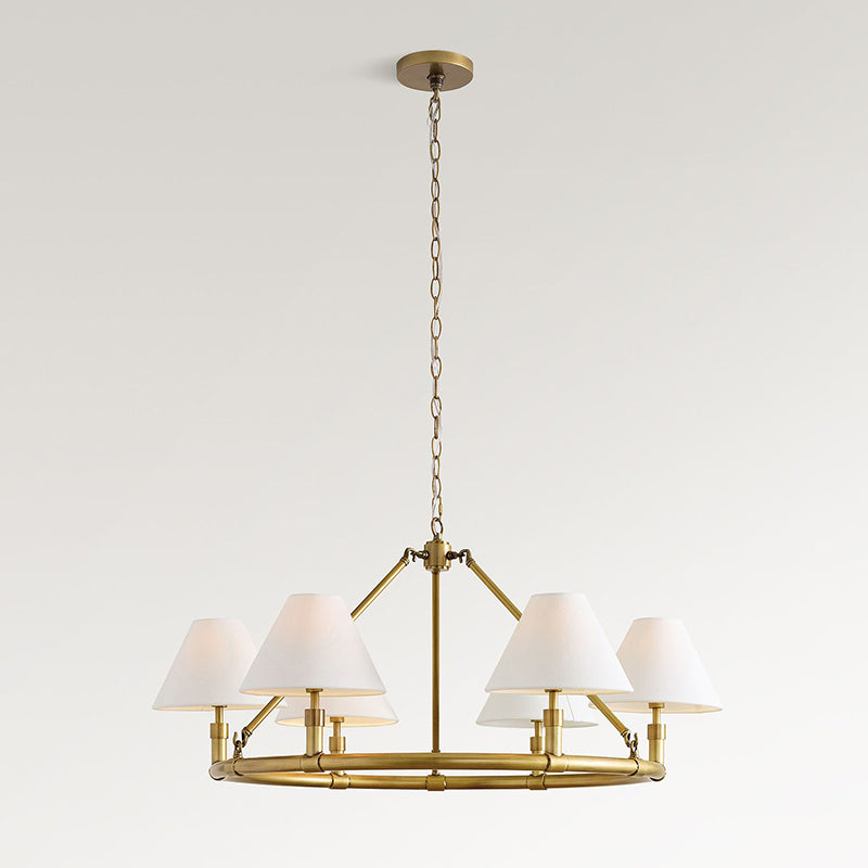 Lymara Vintage Industrial Robert Fabric Chandelier - Lamp Copper