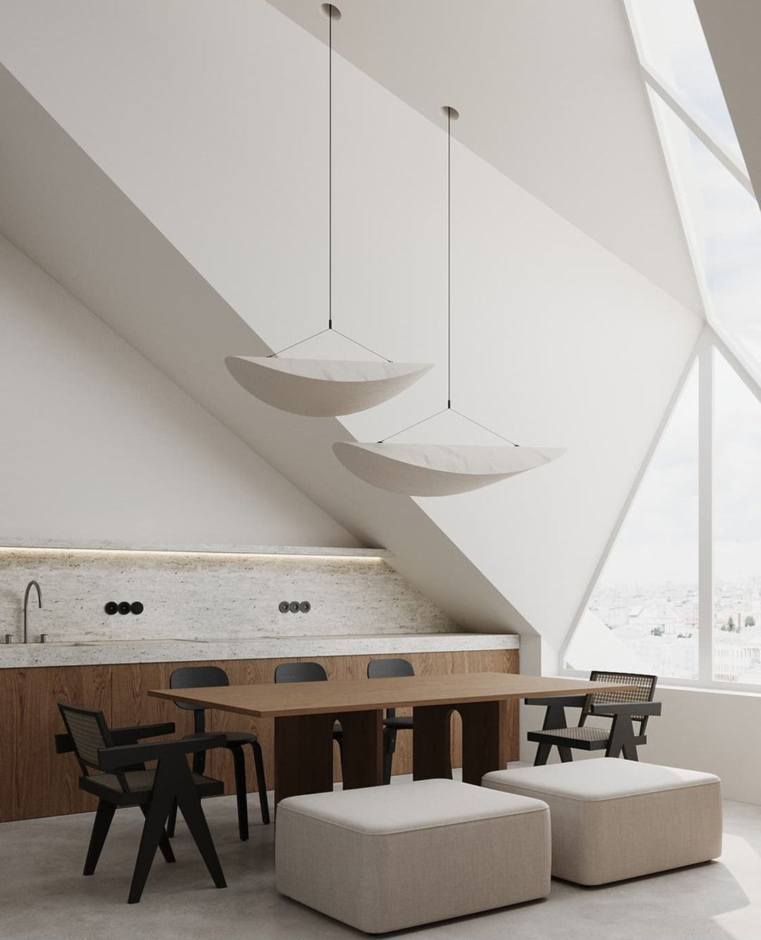 Elsolir Modern Minimalist Paper Pendant Lamp - Lamp Copper