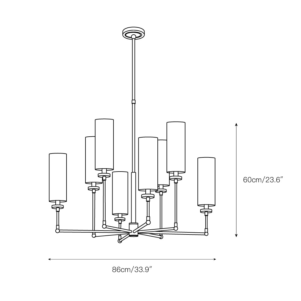 Eraeiel Postmodern Luxury Brass Fabric Chandelier - Lamp Copper