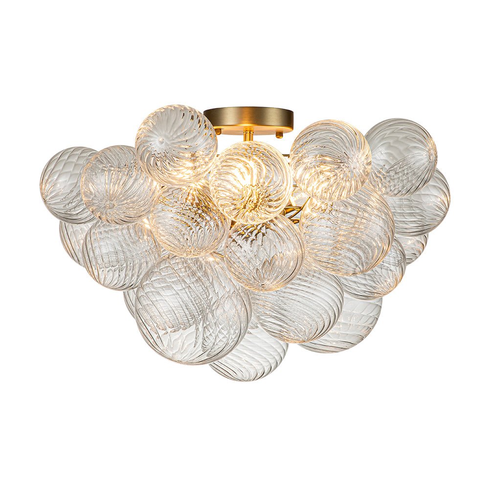 Elmyst Bubble Glass Semi Flush Chandelier - Lamp Copper