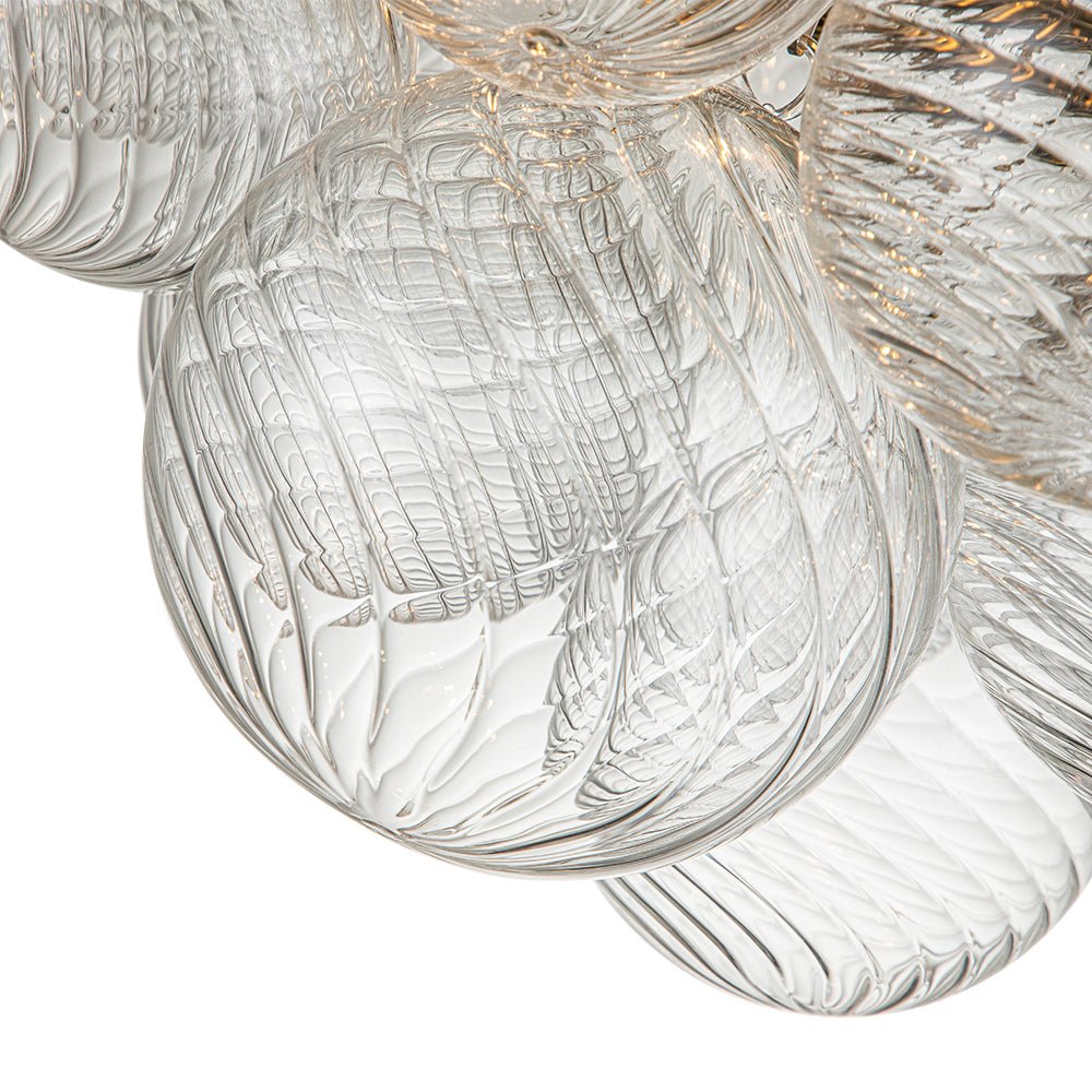 Brillia Modern Glass Bubble Semi Flush Chandelier - Lamp Copper