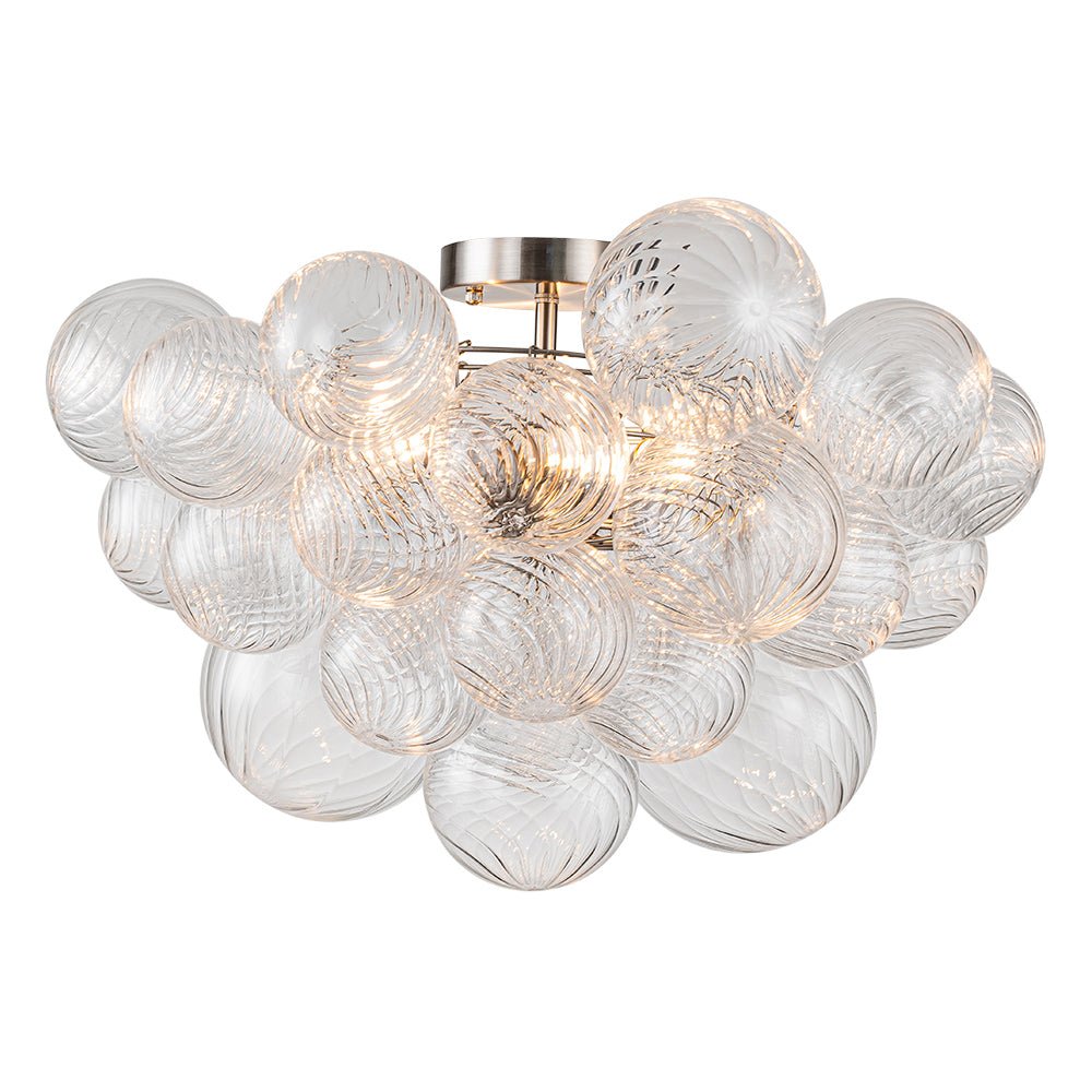 Brillia Modern Glass Bubble Semi Flush Chandelier - Lamp Copper