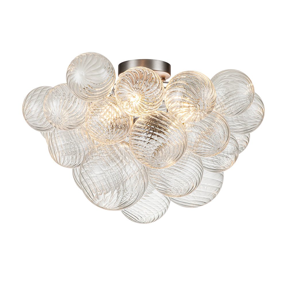 Brillia Modern Glass Bubble Semi Flush Chandelier - Lamp Copper
