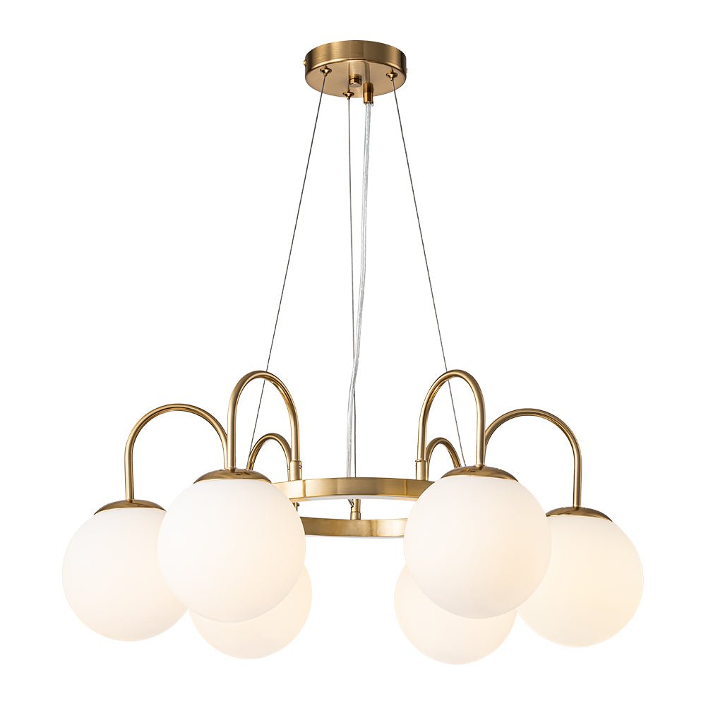 Ulfuvyt Frosted Globe Bubble Glass Chandelier - Lamp Copper