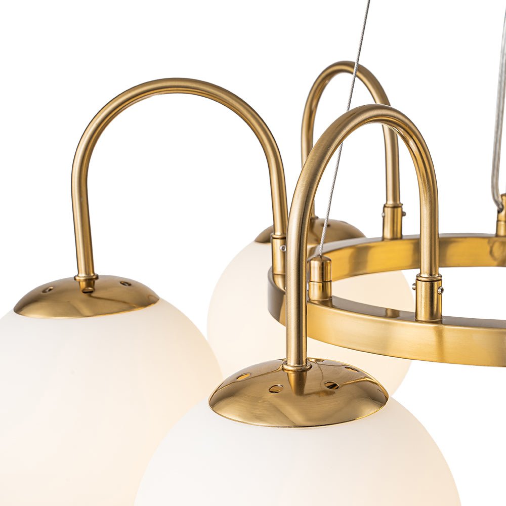 Ulfuvyt Frosted Globe Bubble Glass Chandelier - Lamp Copper