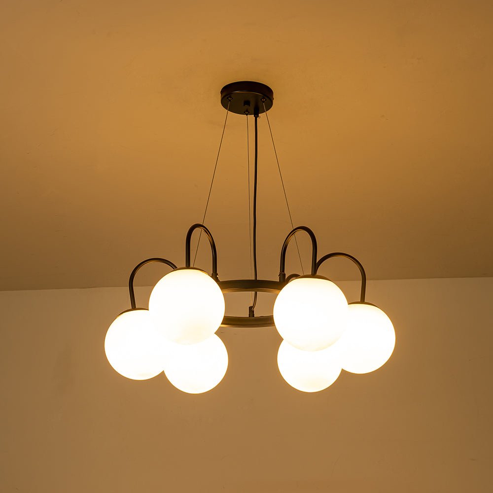 Ulfuvyt Frosted Globe Bubble Glass Chandelier - Lamp Copper