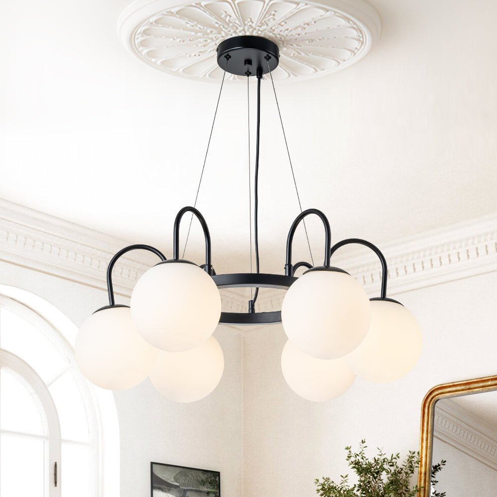 Ulfuvyt Frosted Globe Bubble Glass Chandelier - Lamp Copper