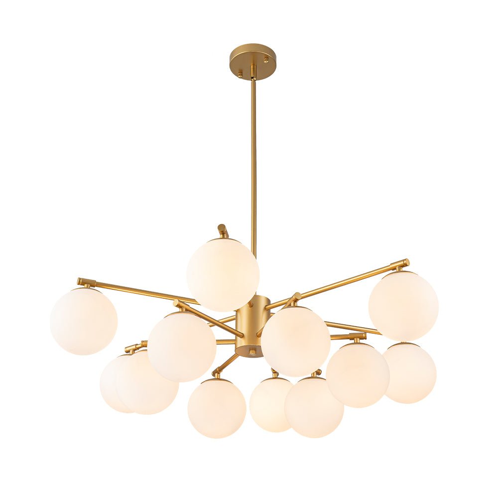 Xenuvux Sputnik Frosted Bubble Glass Pendant Chandelier - Lamp Copper