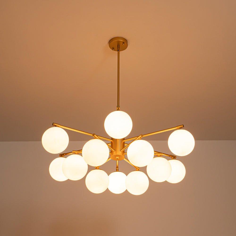 Xenuvux Sputnik Frosted Bubble Glass Pendant Chandelier - Lamp Copper