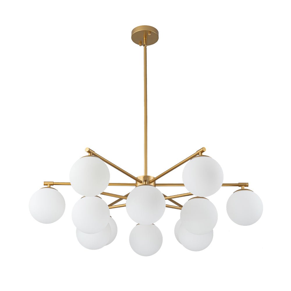 Xenuvux Sputnik Frosted Bubble Glass Pendant Chandelier - Lamp Copper