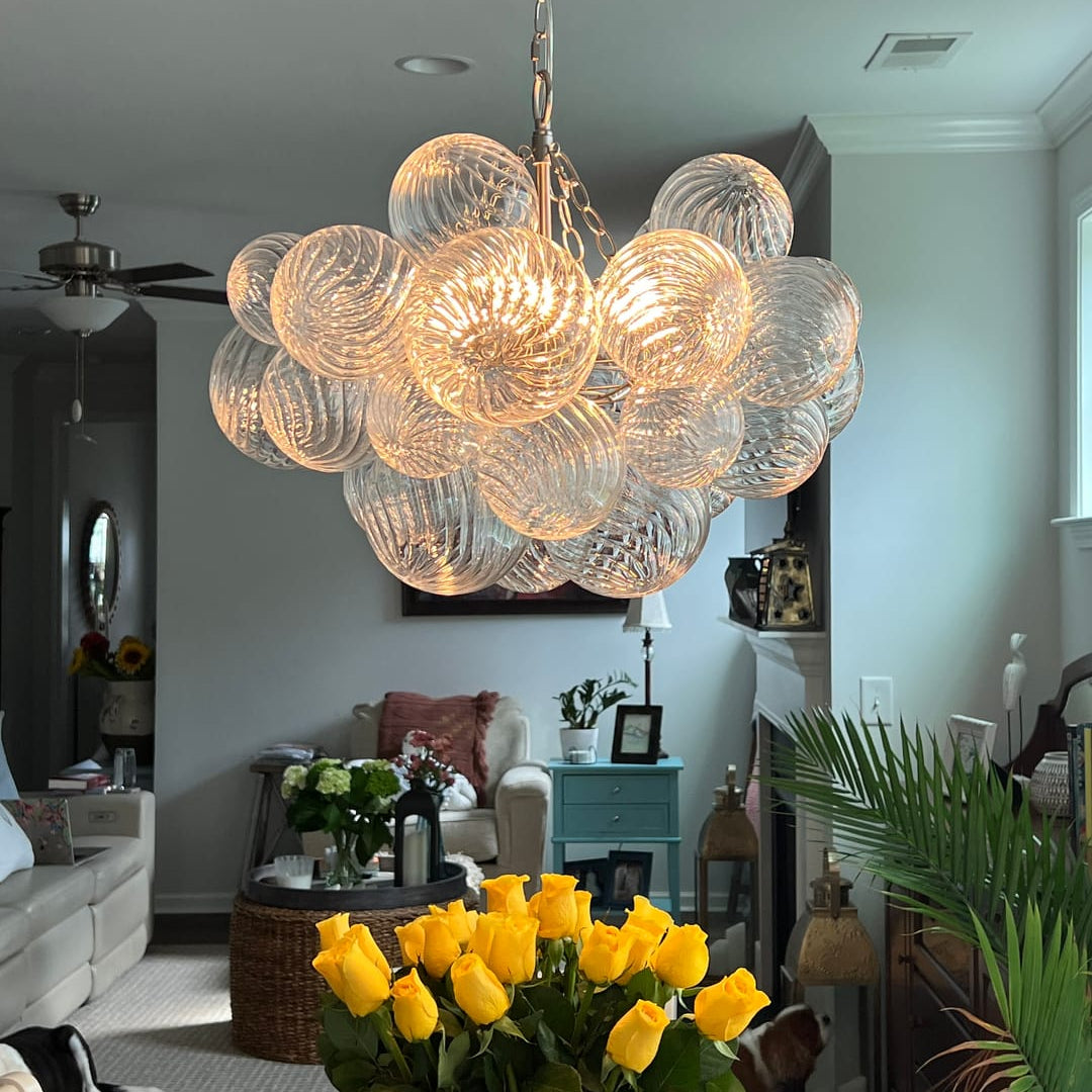 Stellia Bubble Art Brass Chandelier - Lamp Copper