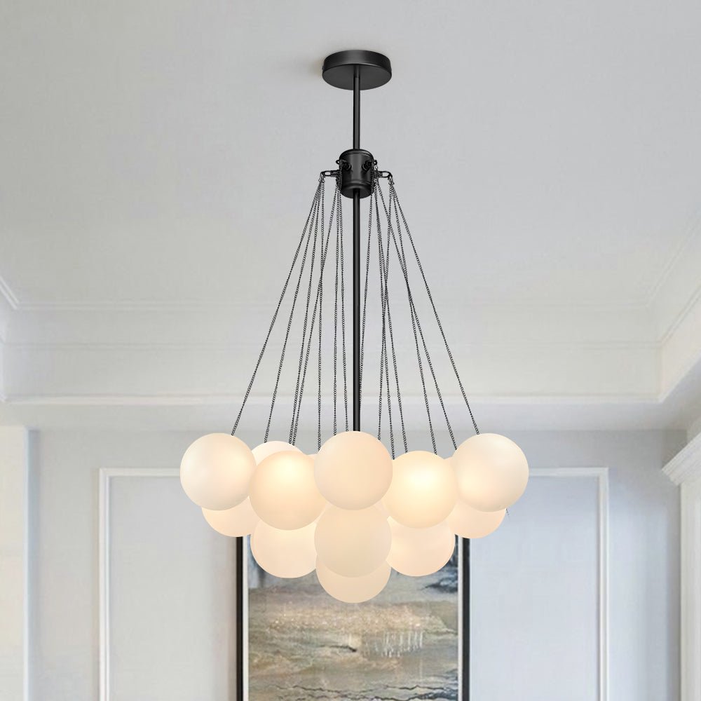 Hjemli Modern Metal Glass Chandelier - Lamp Copper