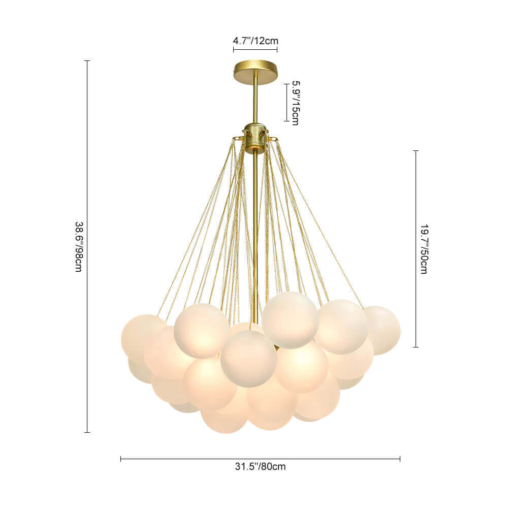 Hjemli Modern Metal Glass Chandelier - Lamp Copper