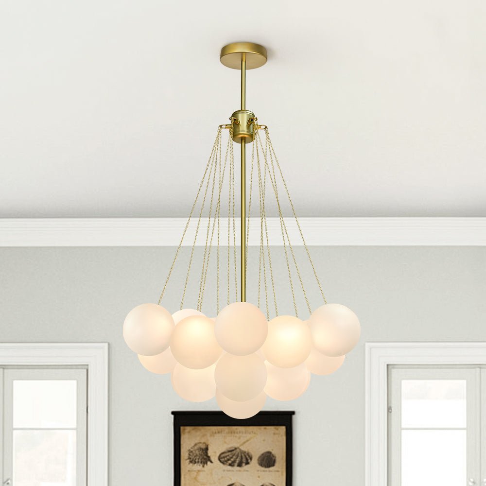 Hjemli Modern Metal Glass Chandelier - Lamp Copper
