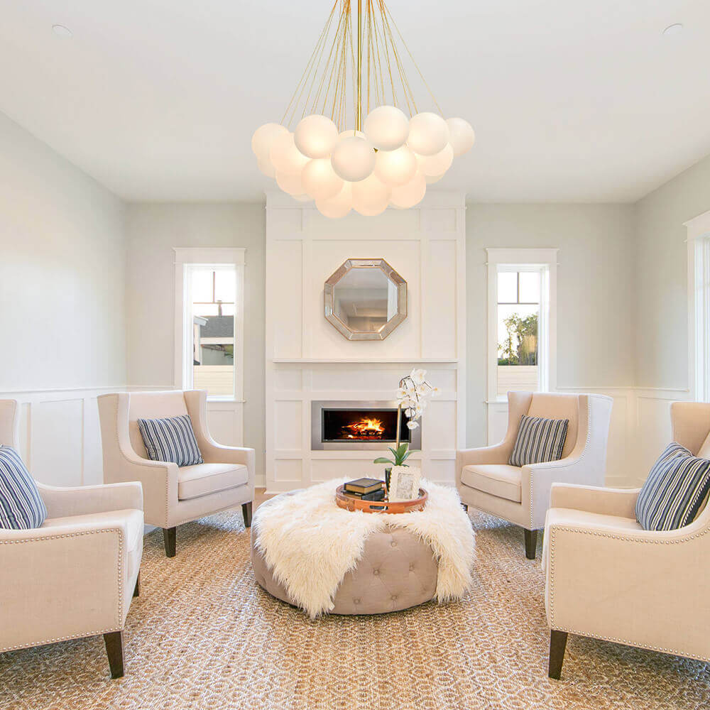 Hjemli Modern Metal Glass Chandelier - Lamp Copper