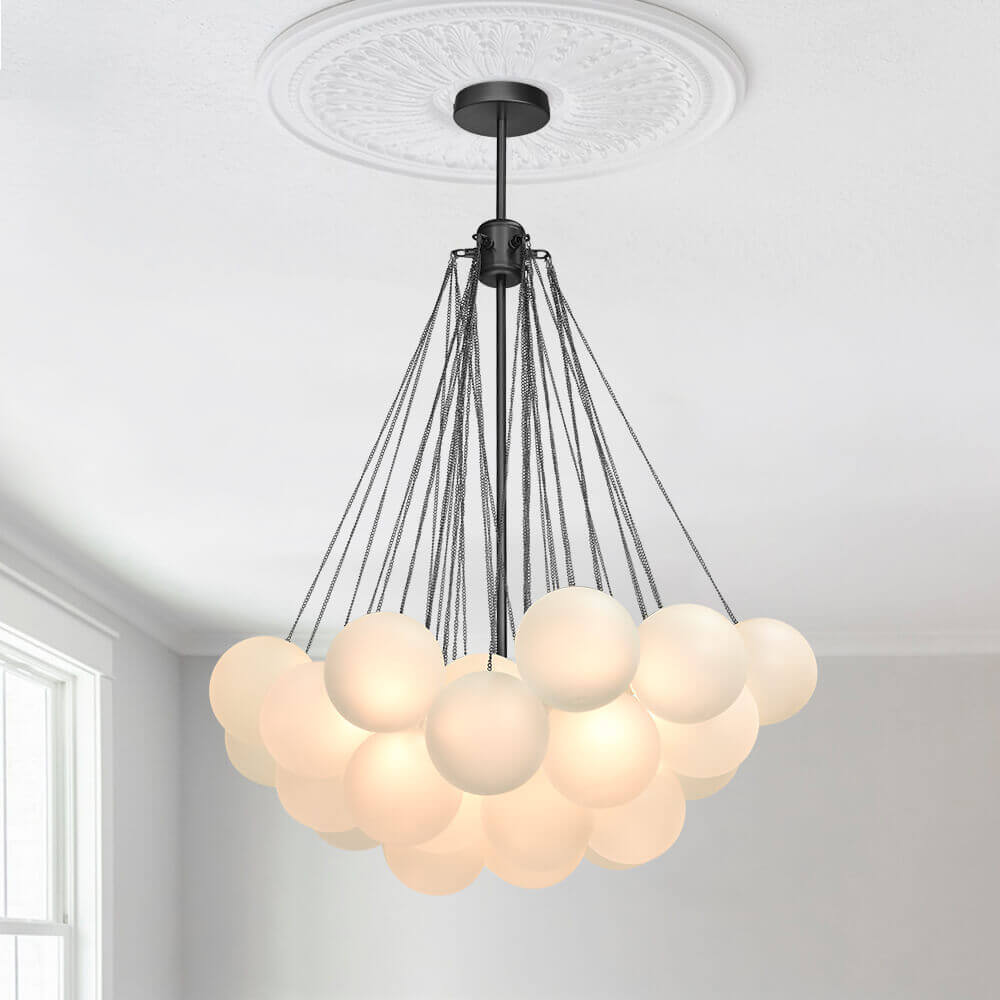 Hjemli Modern Metal Glass Chandelier - Lamp Copper