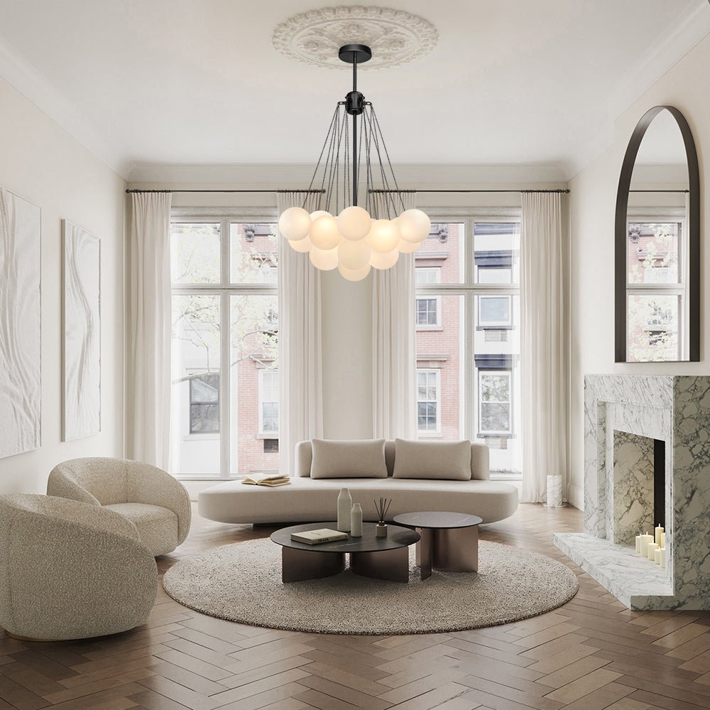 Hjemli Modern Metal Glass Chandelier - Lamp Copper