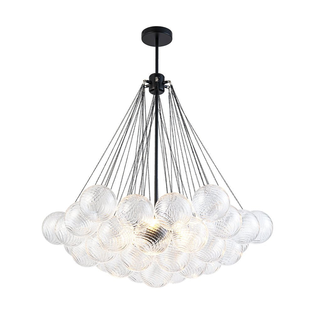 Aevuvox Glam Ribbed Globe Textured Cluster Glass Chandelier - Lamp Copper