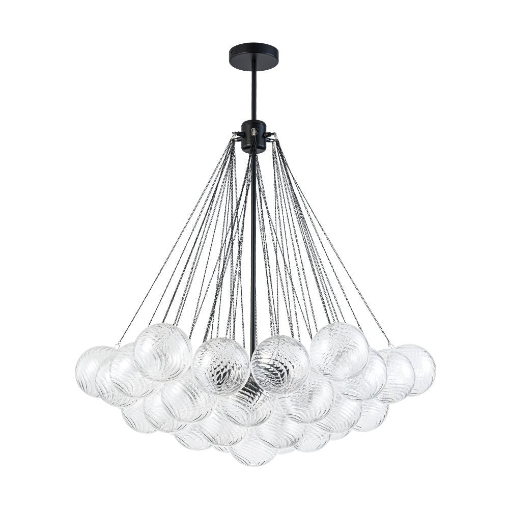 Aevuvox Glam Ribbed Globe Textured Cluster Glass Chandelier - Lamp Copper