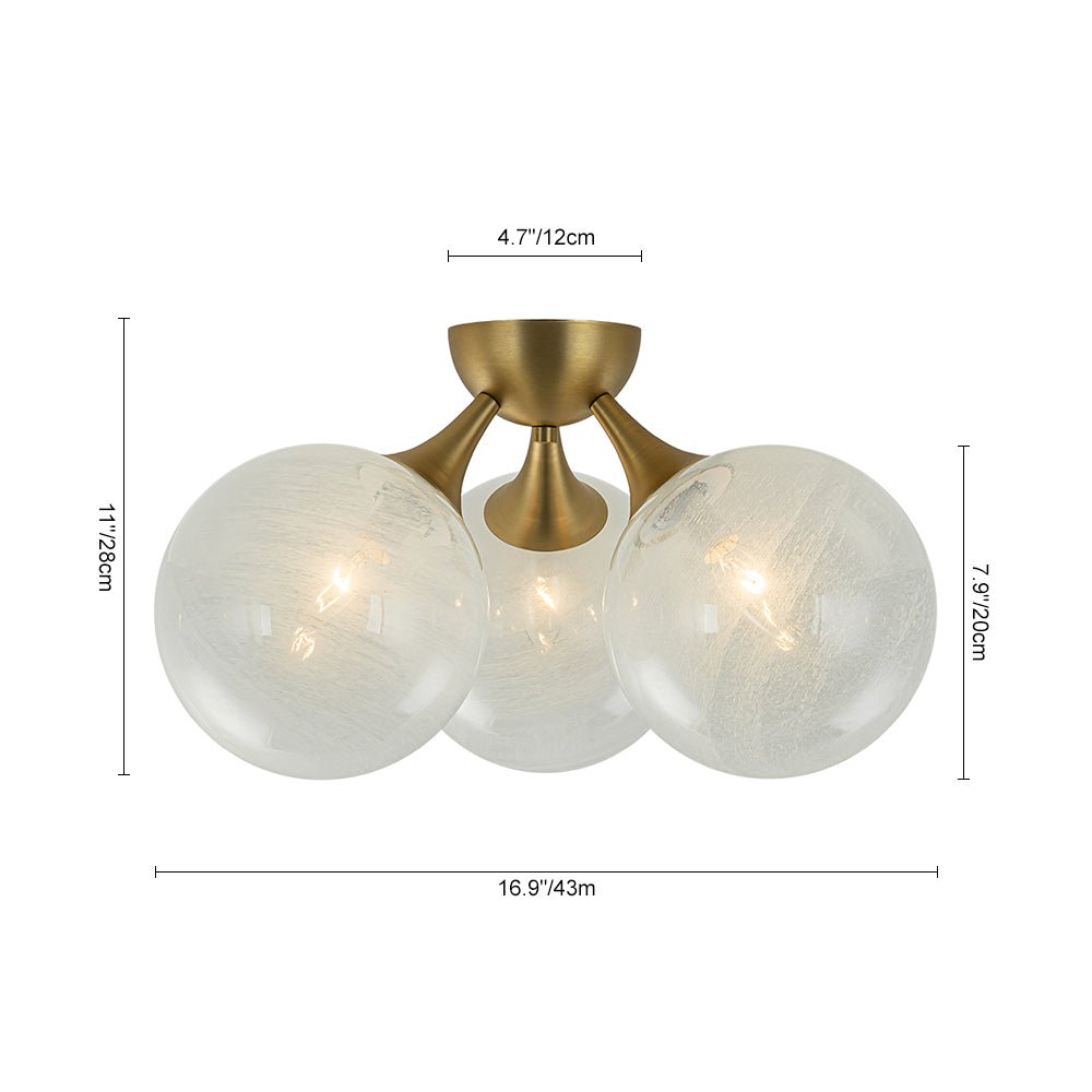 Tinduvox Cloud Opaque Glass Ceiling Light - Lamp Copper