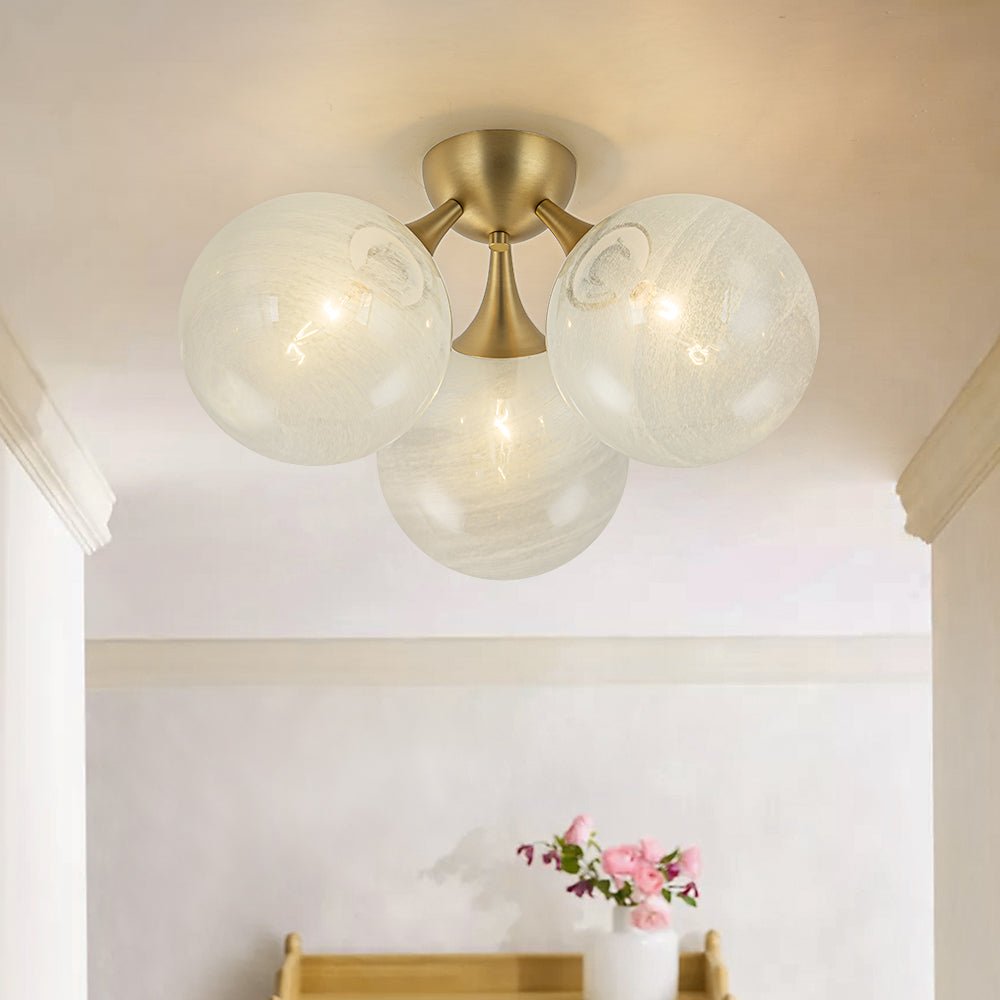 Tinduvox Cloud Opaque Glass Ceiling Light - Lamp Copper