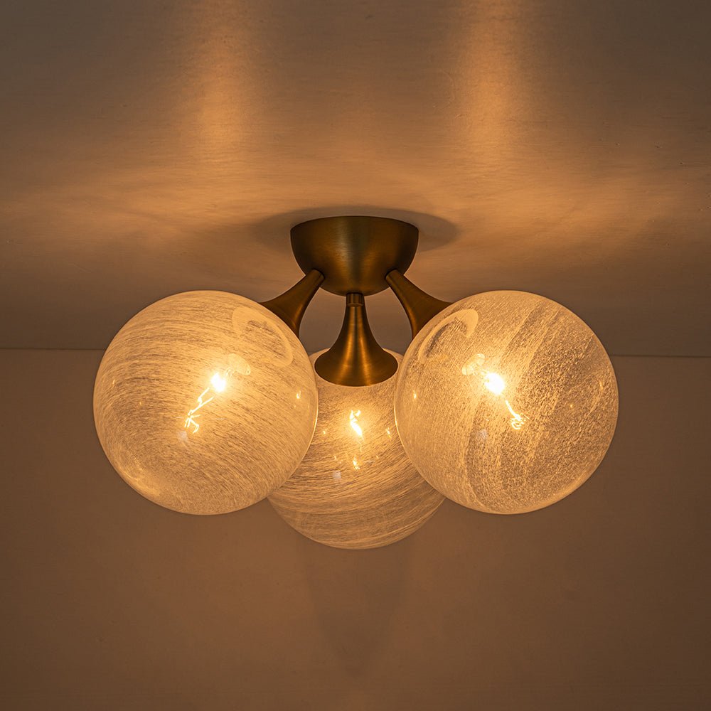 Tinduvox Cloud Opaque Glass Ceiling Light - Lamp Copper