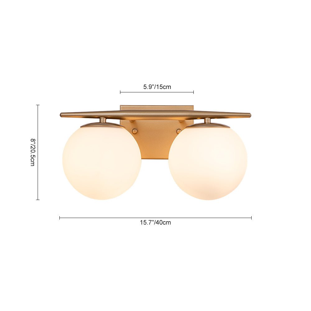 Ildvari Mid-century Opal Glass Vanity Light - Lamp Copper