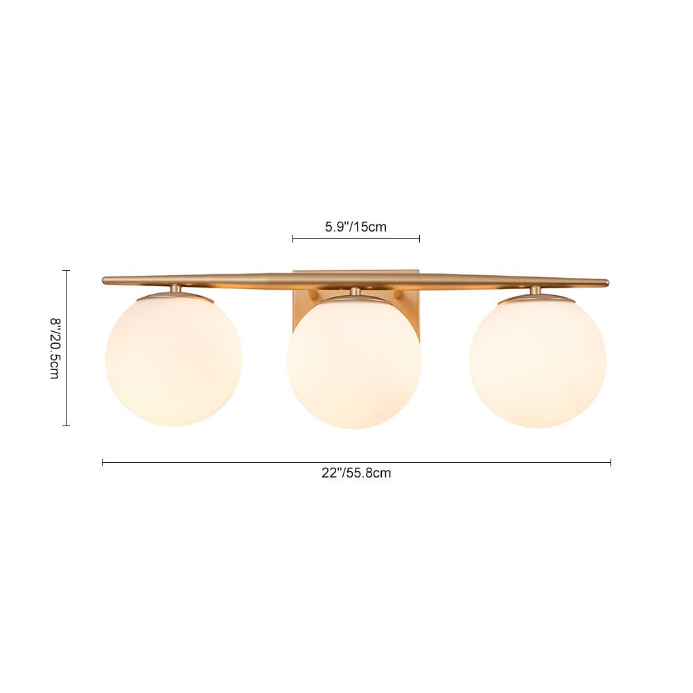 Ildvari Mid-century Opal Glass Vanity Light - Lamp Copper