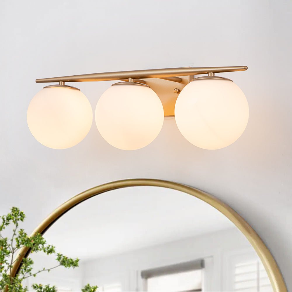 Ildvari Mid-century Opal Glass Vanity Light - Lamp Copper