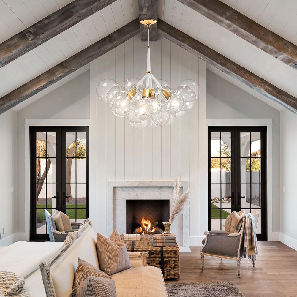 Luniva Modern Glass Chandelier - Lamp Copper