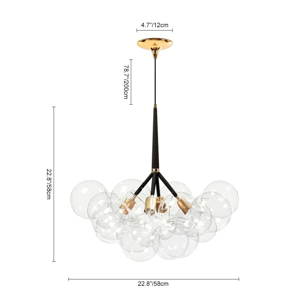 Luniva Modern Glass Chandelier - Lamp Copper