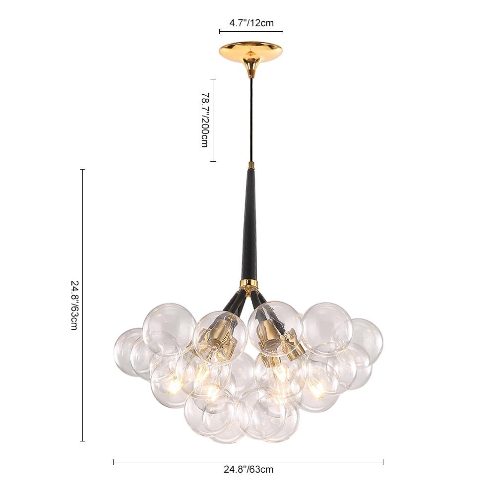 Luniva Modern Glass Chandelier - Lamp Copper